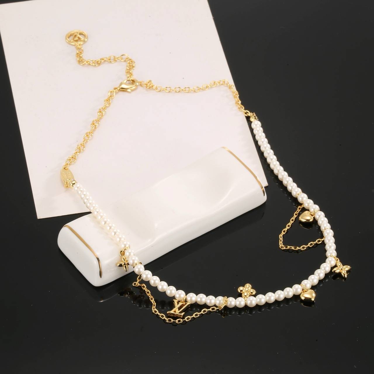 LOUIS VUITTON ルイヴィトン レディース ネックレス モノグラム シルバーカラー GP ブランドアクセサリー プチジュエリー - 画像 8