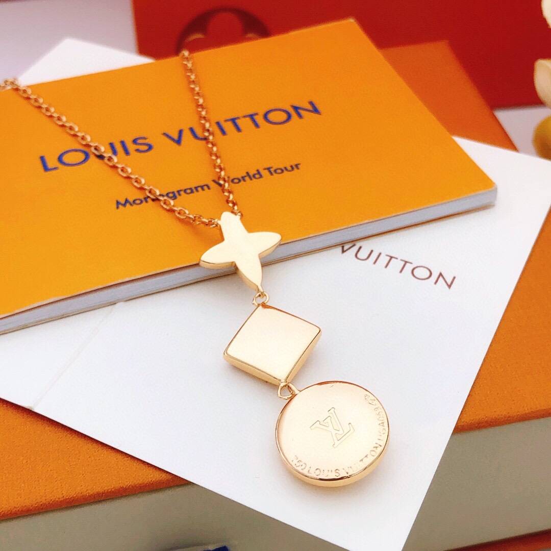 LOUIS VUITTON ルイヴィトン レディース ネックレス モノグラム ゴールド仕上げ ブランドアクセサリー ロゴネックレス - 画像 9