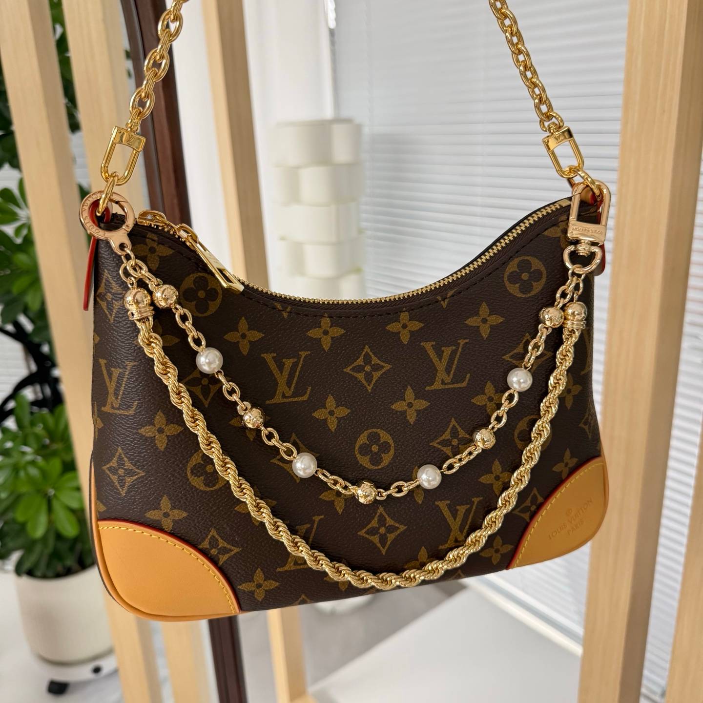 LOUIS VUITTON ルイヴィトン レディース ブレスレット モノグラム ブラスレ チェーン ペアリーチェーン シルバーカラー ゴールド仕上げ ブランドア - 画像 2