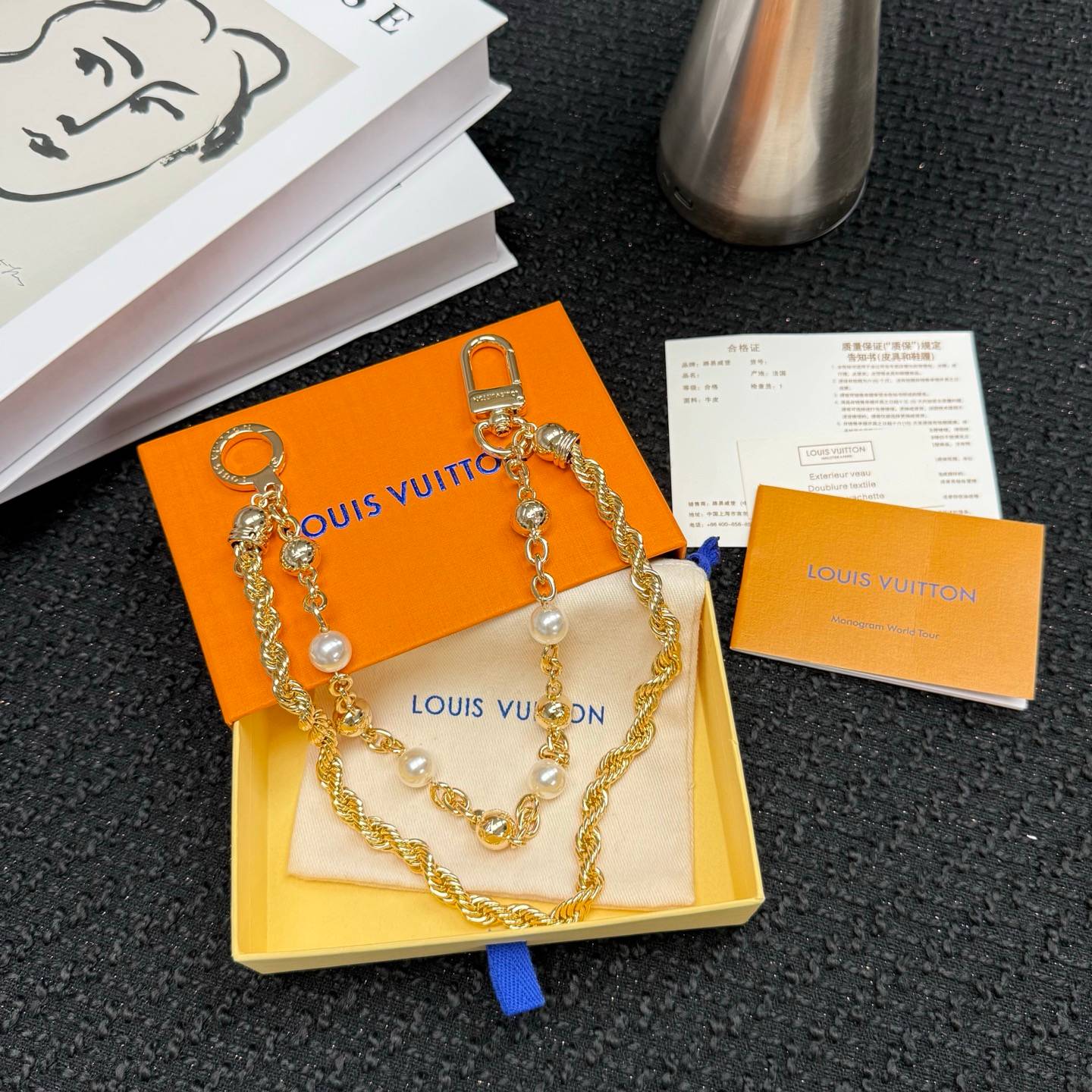 LOUIS VUITTON ルイヴィトン レディース ブレスレット モノグラム ブラスレ チェーン ペアリーチェーン シルバーカラー ゴールド仕上げ ブランドア - 画像 7