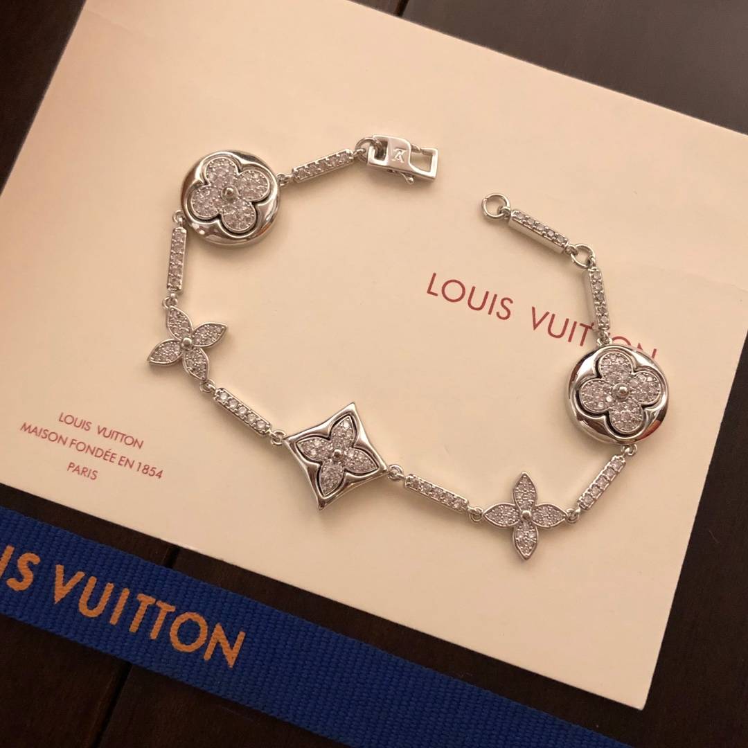 LOUIS VUITTON ルイヴィトン レディース ブレスレット モノグラム ブラスレ シルバーカラー ゴールド仕上げ ブランドアクセサリー 普段使い