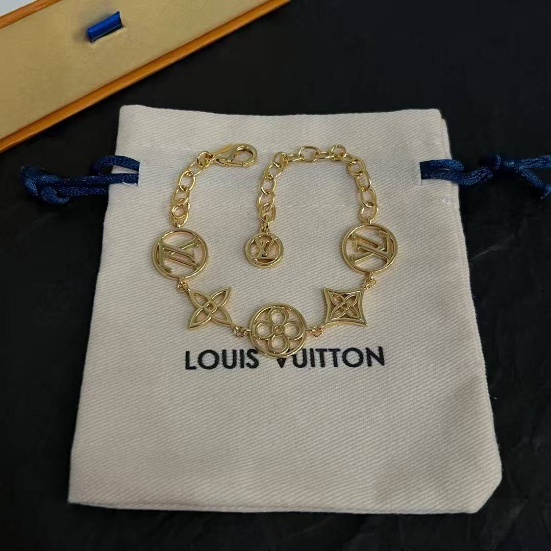 LOUIS VUITTON ルイヴィトン レディース ブレスレット LVイニシャル メタル シンプルデザイン ブランドアクセサリー