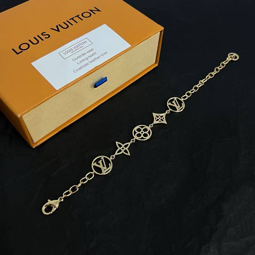 LOUIS VUITTON ルイヴィトン レディース ブレスレット LVイニシャル メタル シンプルデザイン ブランドアクセサリー - 画像 2