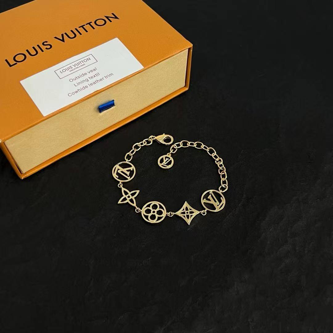 LOUIS VUITTON ルイヴィトン レディース ブレスレット LVイニシャル メタル シンプルデザイン ブランドアクセサリー - 画像 3