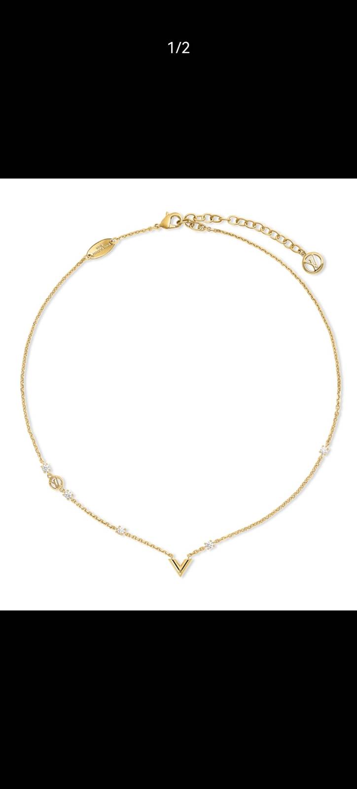 LOUIS VUITTON ルイヴィトン レディース ネックレス エセンシャル V メタル ロゴネックレス ブランドアクセサリー プチギフト