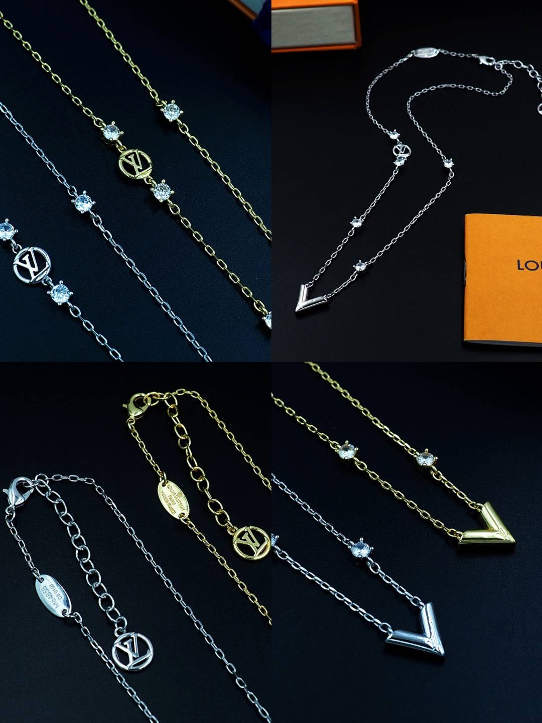 LOUIS VUITTON ルイヴィトン レディース ネックレス エセンシャル V メタル ロゴネックレス ブランドアクセサリー プチギフト - 画像 9