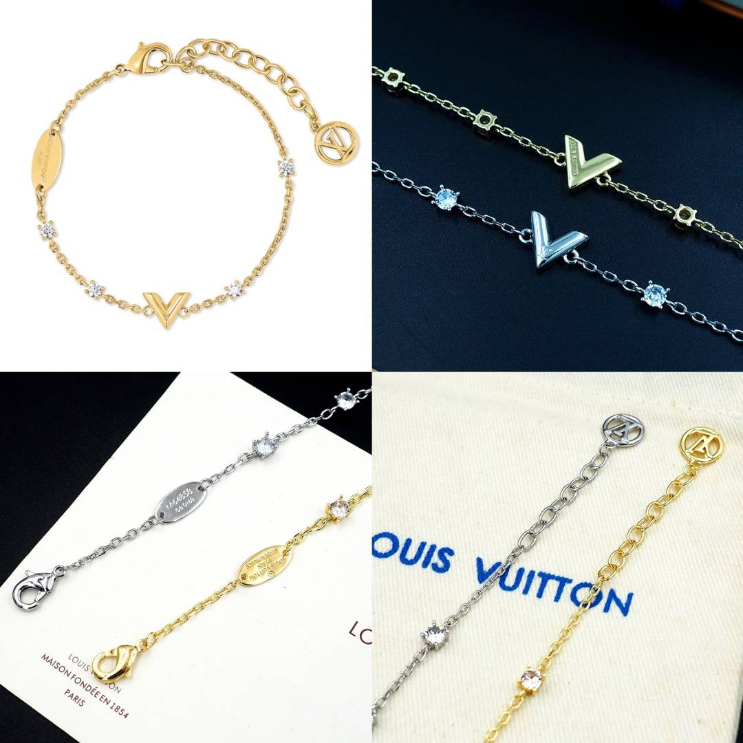 LOUIS VUITTON ルイヴィトン レディース ブレスレット エセンシャル V メタル シルバーカラー 通常使い ブランドアクセサリー