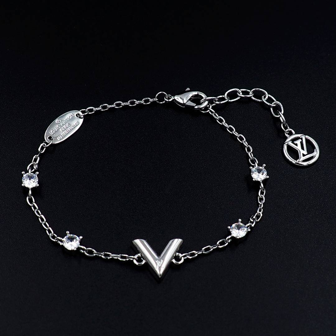 LOUIS VUITTON ルイヴィトン レディース ブレスレット エセンシャル V メタル ロゴネックレス ブランドアクセサリー プチギフト - 画像 8
