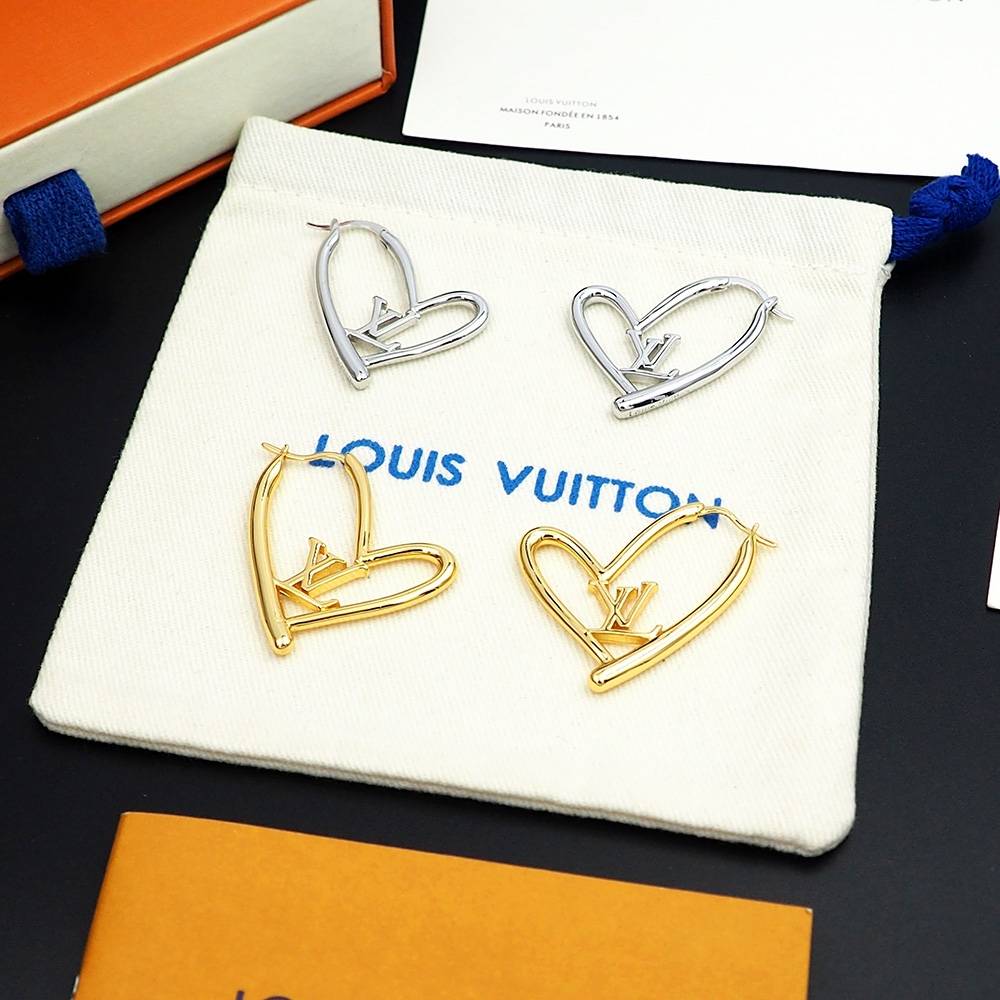 LOUIS VUITTON ルイヴィトン レディース ピアス LVイニシャル メタル シルバーカラー ブランドアクセサリー ロゴピアス - 画像 2