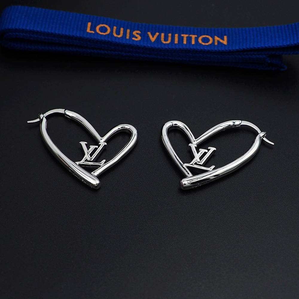 LOUIS VUITTON ルイヴィトン レディース ピアス LVイニシャル メタル シルバーカラー ブランドアクセサリー ロゴピアス - 画像 6