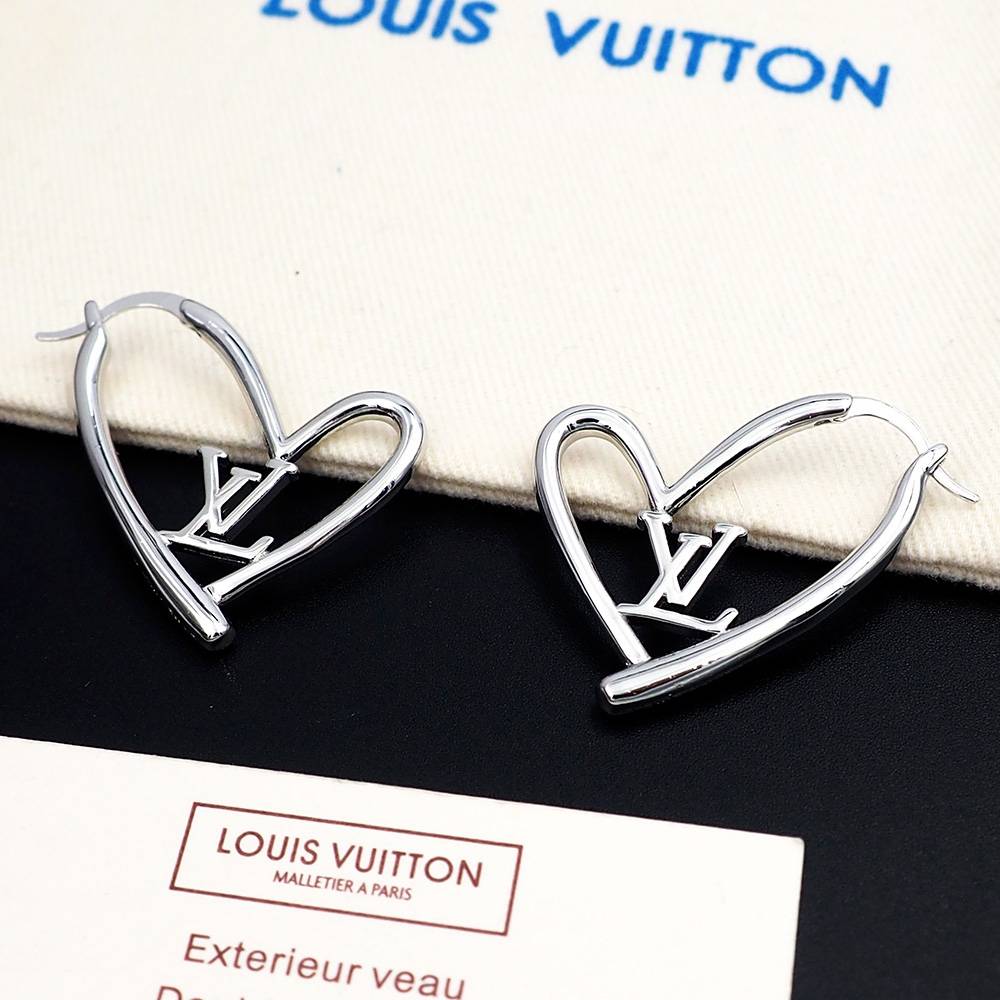 LOUIS VUITTON ルイヴィトン レディース ピアス LVイニシャル メタル シルバーカラー ブランドアクセサリー ロゴピアス - 画像 8