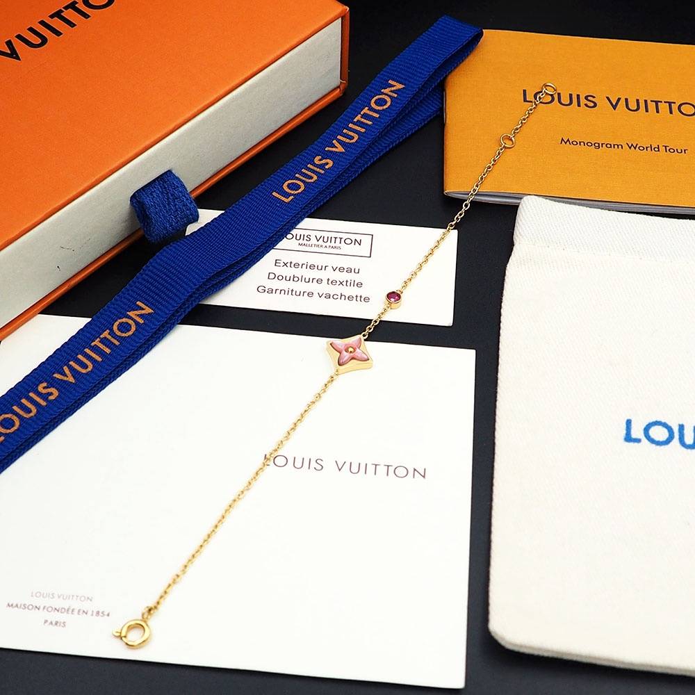 LOUIS VUITTON ルイヴィトン レディース ブレスレット モノグラム エセンシャル V ゴールド仕上げ ブランドアクセサリー 日常用い - 画像 7