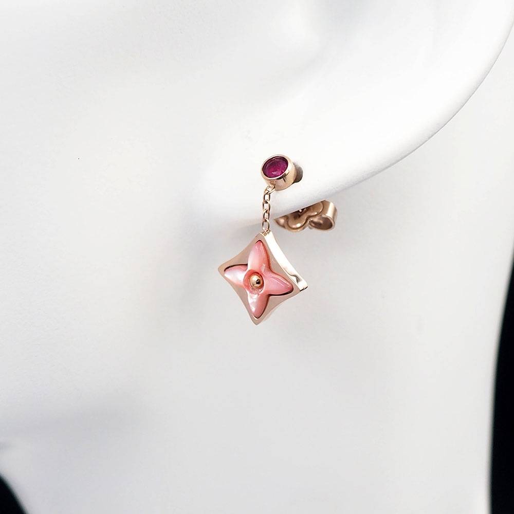 LOUIS VUITTON ルイヴィトン レディース ピアス モノグラム シルバーカラー GP ブランドアクセサリー ロゴネックレス 普段使い - 画像 5