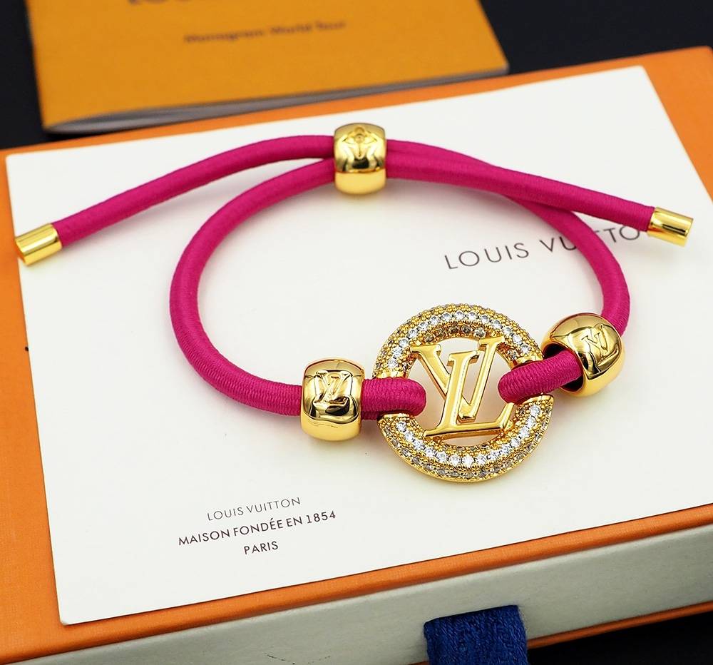 LOUIS VUITTON ルイヴィトン レディース ブレスレット LVイニシャル モノグラム キャンバス シルバーカラー ブランドアクセサリー 送料無料