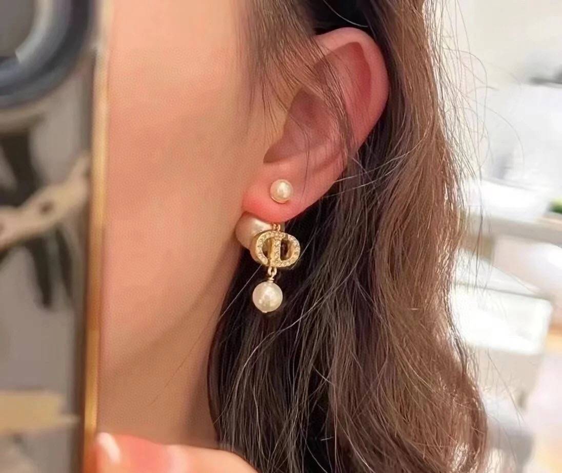 Dior ディオール レディース ピアス CDロゴ レジンパール ファッションジュエリー ブランドアクセサリー 上品 おしゃれ - 画像 5