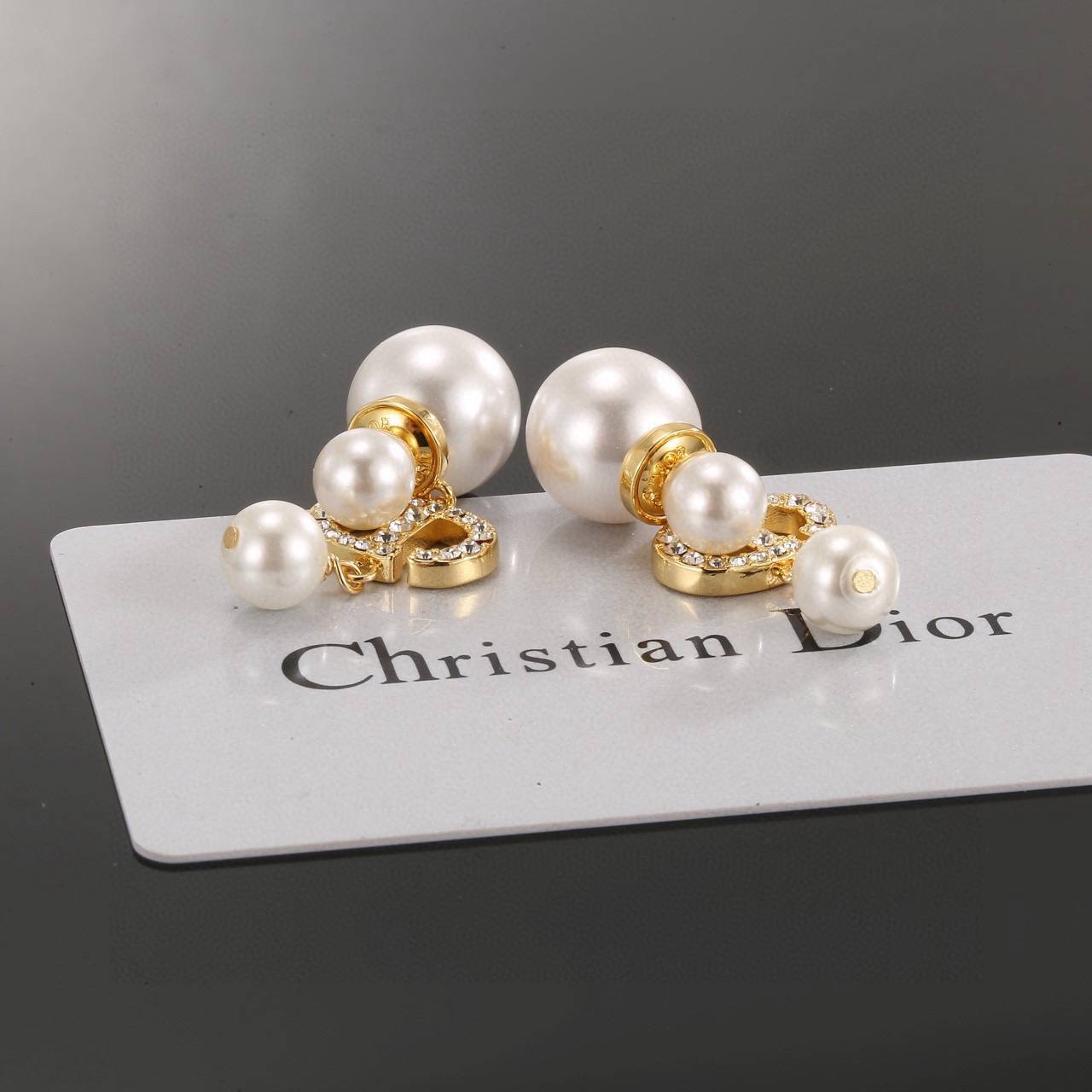 Dior ディオール レディース ピアス CDロゴ レジンパール ファッションジュエリー ブランドアクセサリー 上品 おしゃれ - 画像 6