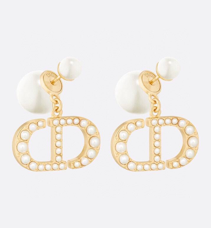Dior ディオール レディース ピアス CDロゴ レジンパール クリスタル ブランドアクセサリー 上品 華やか デイリーユース ギフト