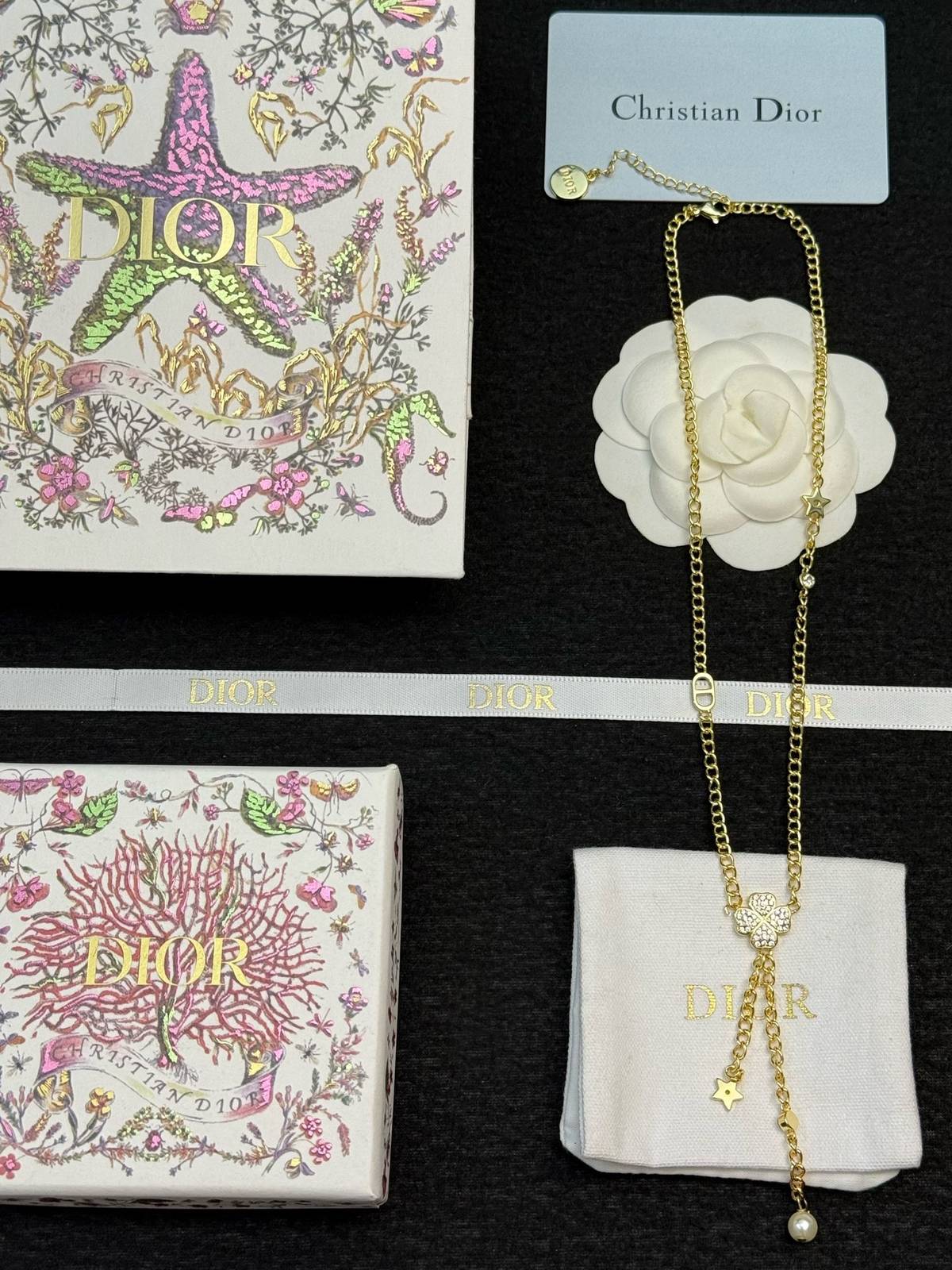 Dior ディオール レディース ネックレス CDロゴ レジンパール チェーンモチーフ ブランドアクセサリー 上品 普段使い - 画像 7