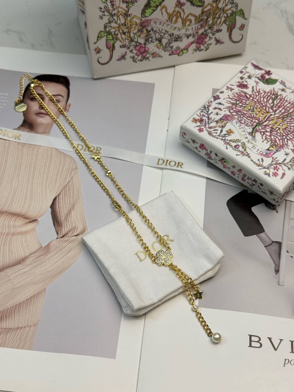 Dior ディオール レディース ネックレス CDロゴ レジンパール チェーンモチーフ ブランドアクセサリー 上品 普段使い - 画像 8