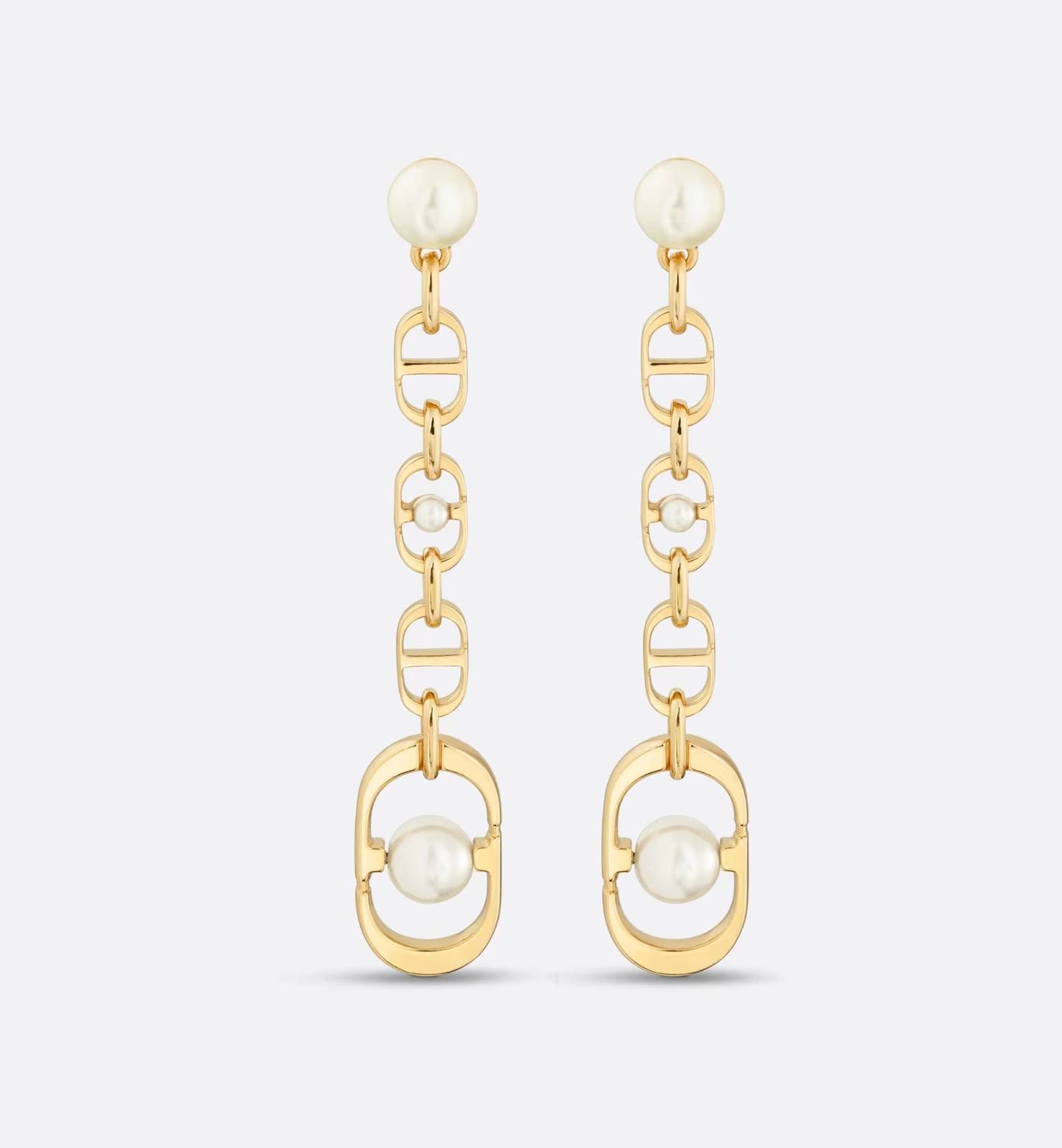 Dior ディオール レディース ピアス CDロゴ レジンパール ゴールドフィニッシュ ブランドアクセサリー 上品 华やか プレゼント