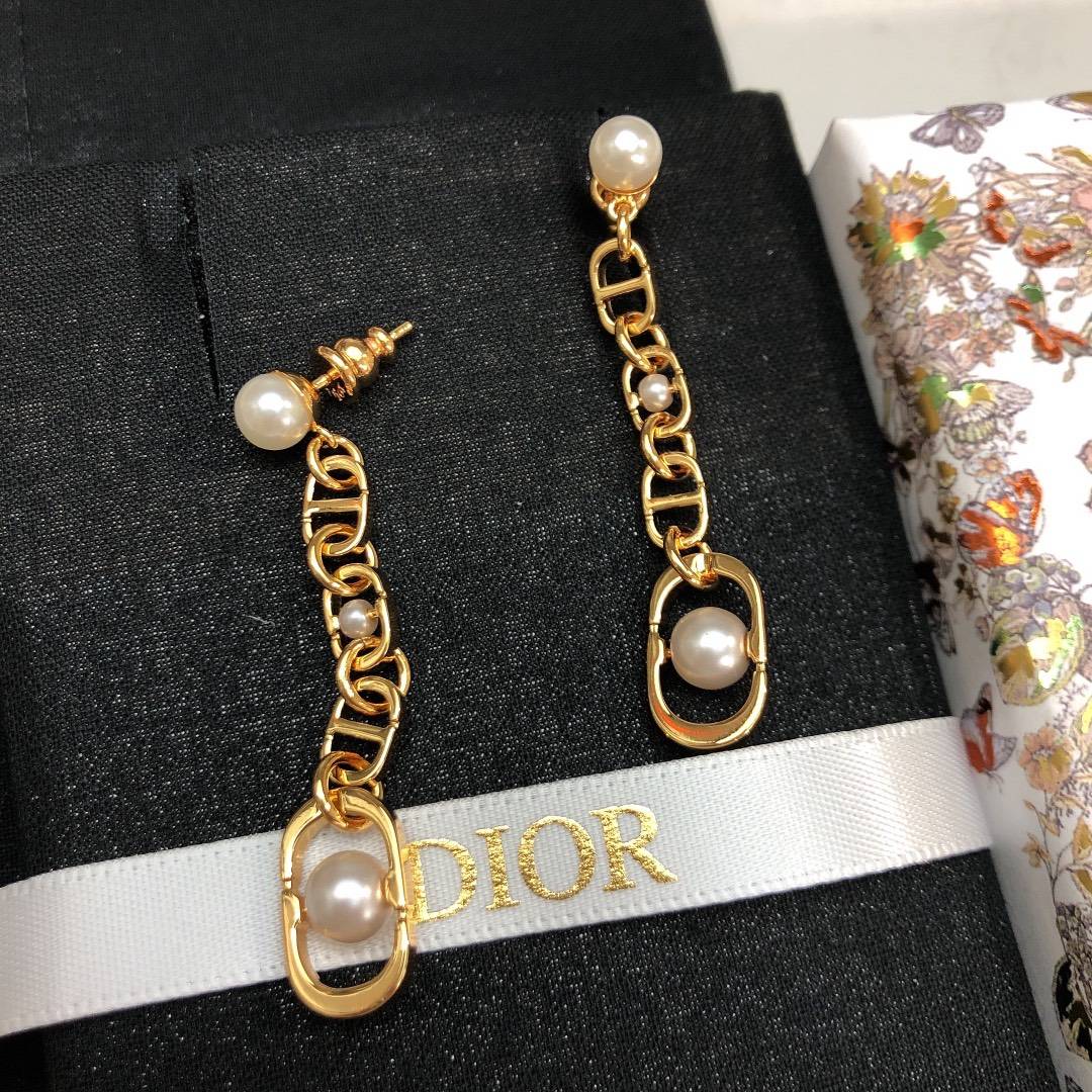 Dior ディオール レディース ピアス CDロゴ レジンパール ゴールドフィニッシュ ブランドアクセサリー 上品 华やか プレゼント - 画像 3