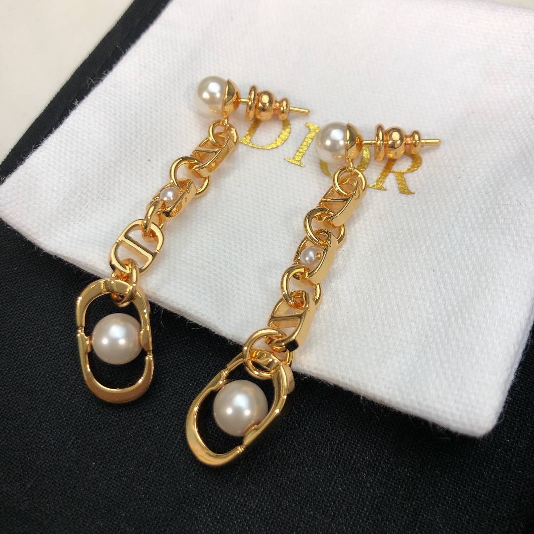 Dior ディオール レディース ピアス CDロゴ レジンパール ゴールドフィニッシュ ブランドアクセサリー 上品 华やか プレゼント - 画像 5