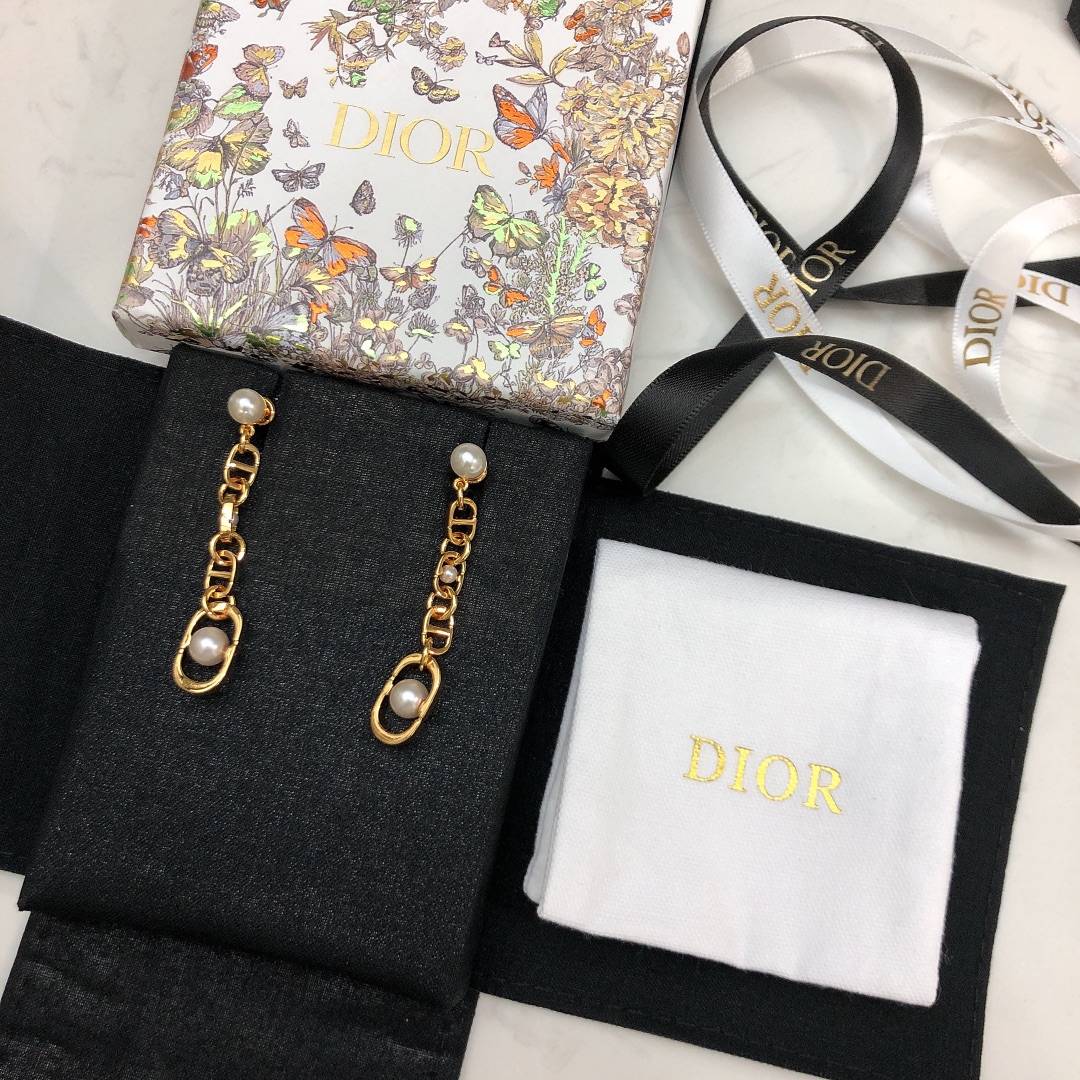 Dior ディオール レディース ピアス CDロゴ レジンパール ゴールドフィニッシュ ブランドアクセサリー 上品 华やか プレゼント - 画像 6