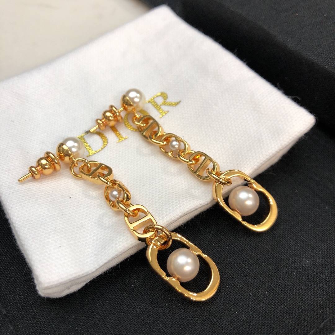 Dior ディオール レディース ピアス CDロゴ レジンパール ゴールドフィニッシュ ブランドアクセサリー 上品 华やか プレゼント - 画像 8