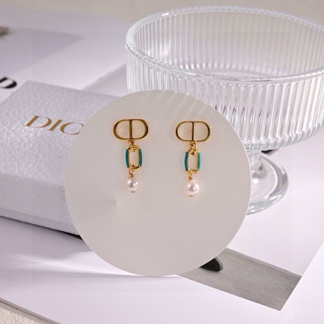 Dior ディオール レディース ピアス CDロゴ レジンパール クリスタル アシンメトリー ブランドアクセサリー 上品 普段使い - 画像 4
