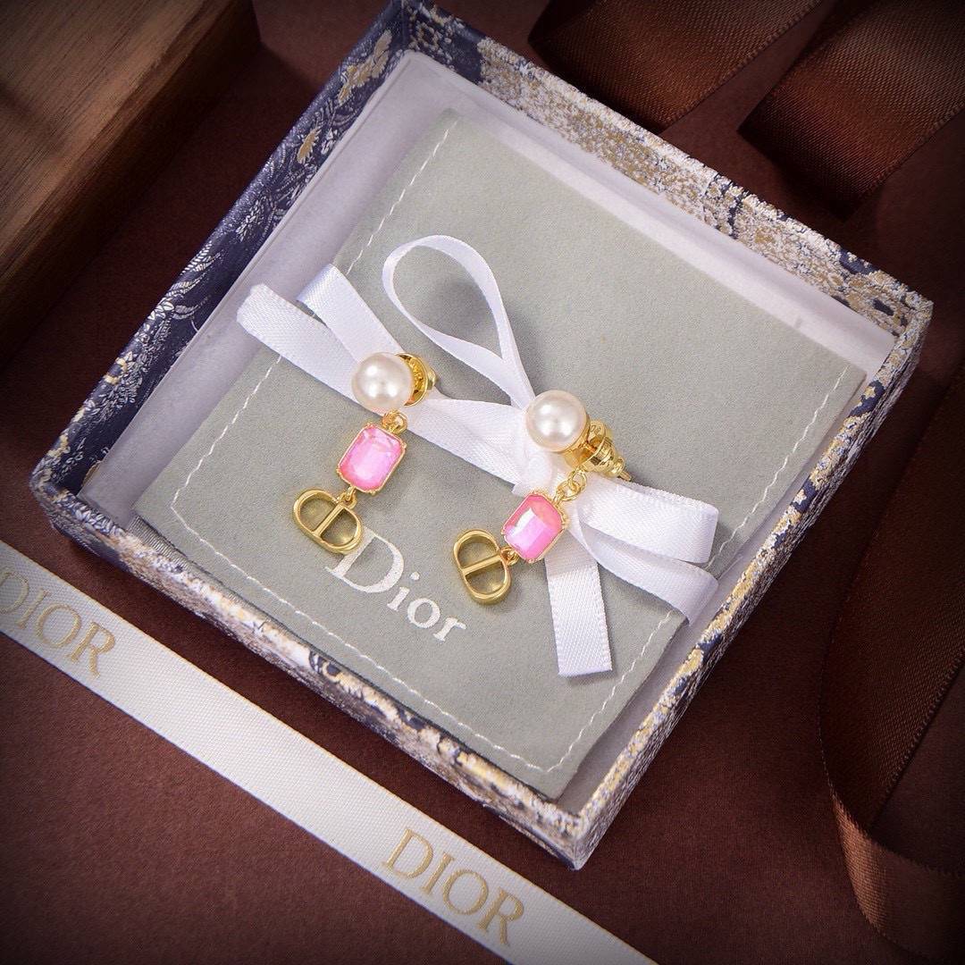 Dior ディオール レディース ピアス ペンダント ディオールロゴ ゴールドフィニッシュ レジンパール ブランドアクセサリー 上品 プレゼント - 画像 7