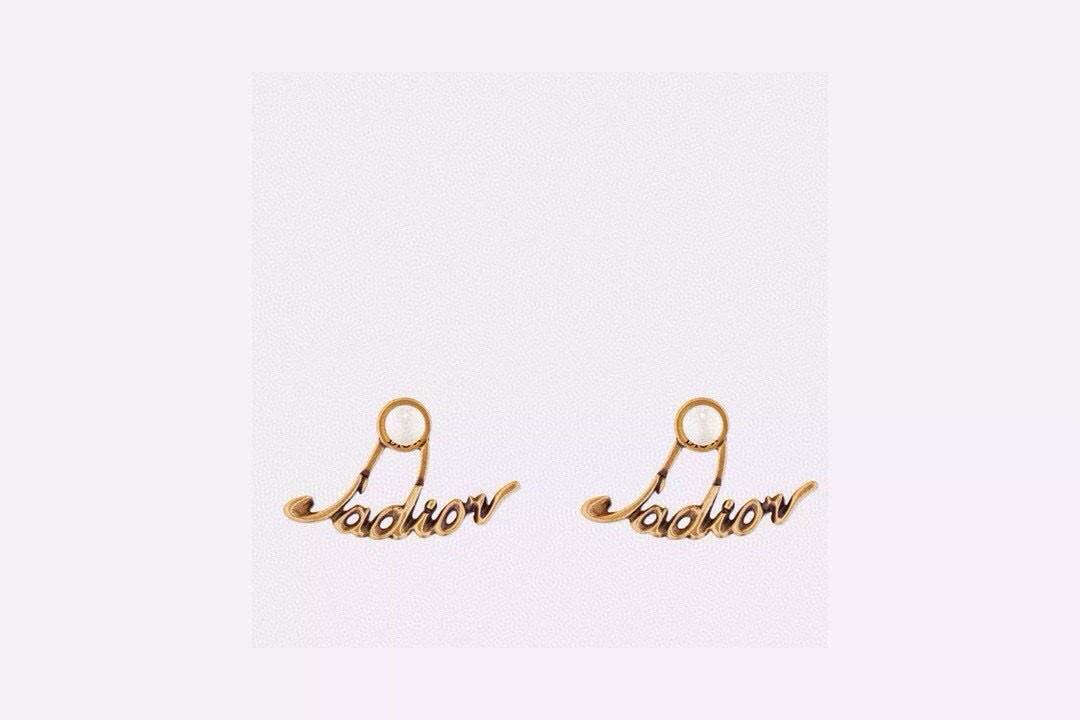 Dior ディオール レディース ピアス JAdior ロゴピアス レジンパール ゴールドフィニッシュ ブランドアクセサリー 上品 普段使い ギフト - 画像 3