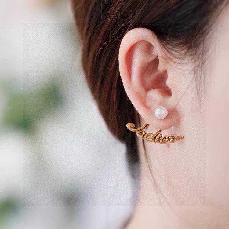 Dior ディオール レディース ピアス JAdior ロゴピアス レジンパール ゴールドフィニッシュ ブランドアクセサリー 上品 普段使い ギフト - 画像 5