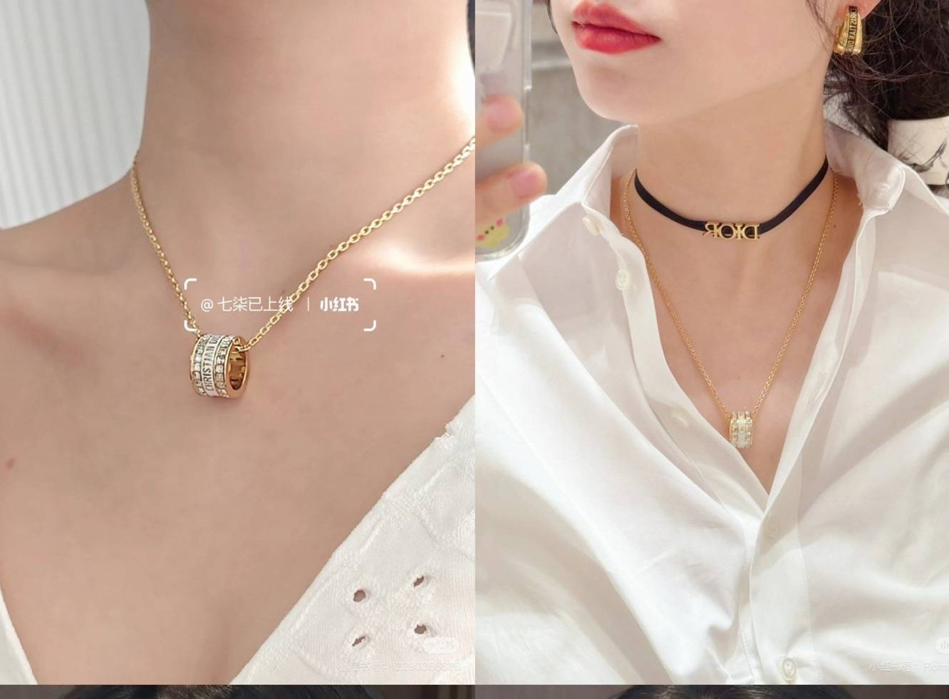 Dior ディオール レディース ネックレス CDロゴ レジンパール ゴールドフィニッシュ ブランドアクセサリー 上品 結婚式 ギフト - 画像 3