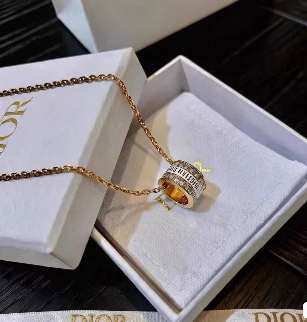 Dior ディオール レディース ネックレス CDロゴ レジンパール ゴールドフィニッシュ ブランドアクセサリー 上品 結婚式 ギフト - 画像 7