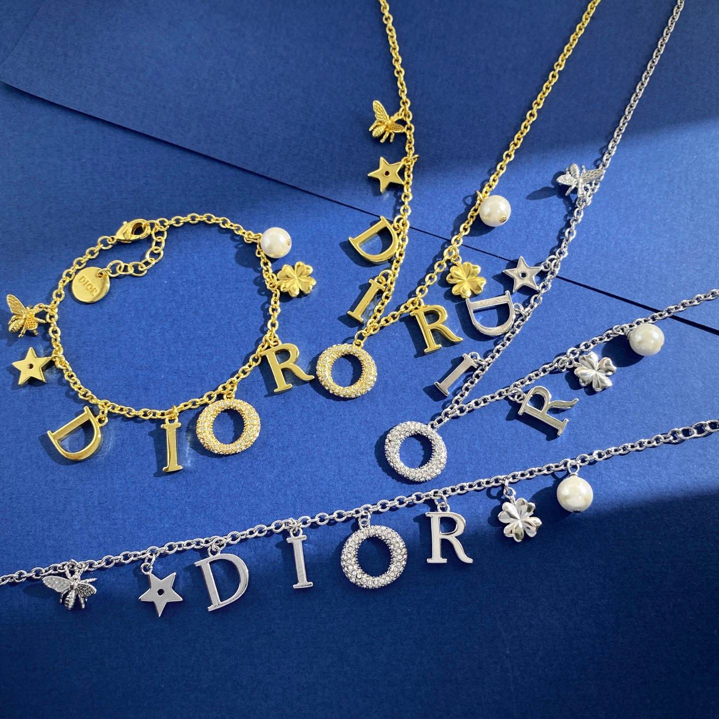 Dior ディオール レディース ネックレス CDロゴ レジンパール プチCD ブランドアクセサリー 上品 デイリーユース - 画像 2