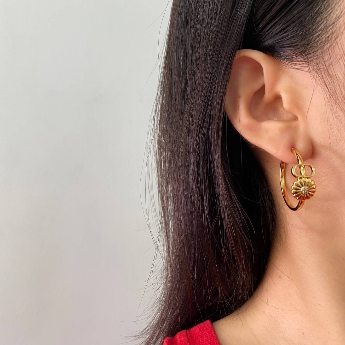 Dior ディオール レディース ピアス フラワー デザイン CDロゴ ゴールドフィニッシュ ブランドアクセサリー 上品 普段使い - 画像 6