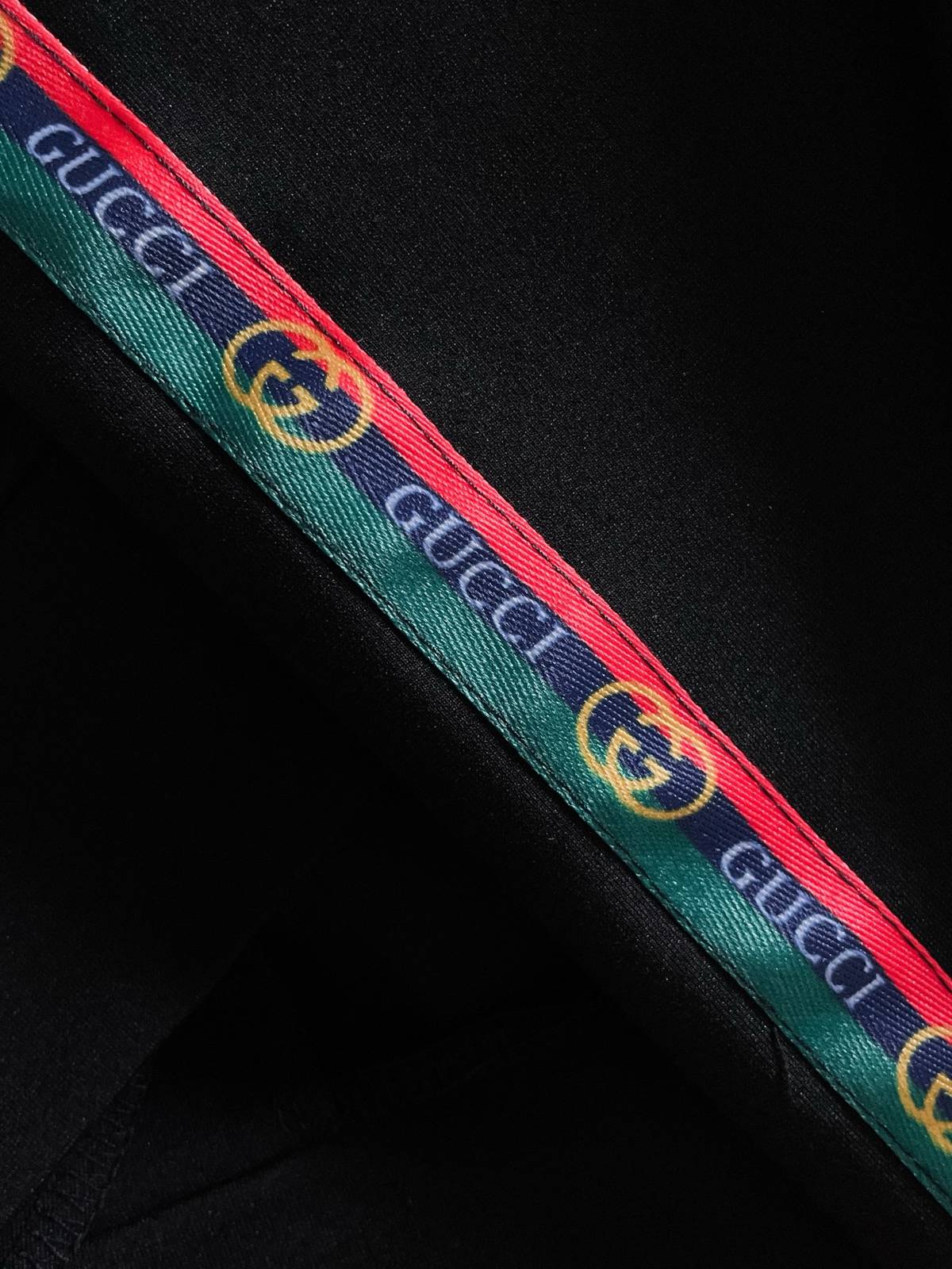 GUCCI グッチ メンズ セットアップ ジップアップパーカー ロゴテープ バイカラー スポーツウェア 秋冬 ブラック - 画像 5
