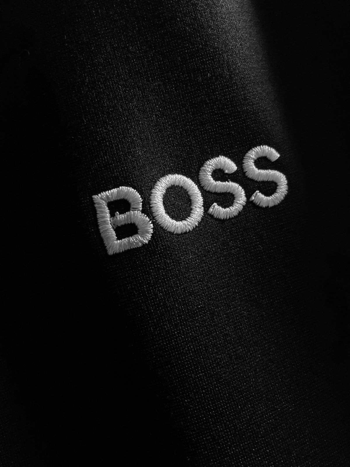 BOSS ボス メンズ セットアップ ジップパーカー ロゴワッペン サイドライン スポーツウェア ブラック - 画像 5