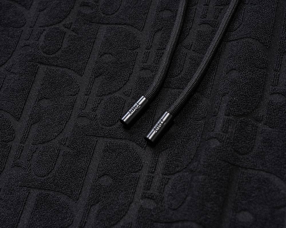 DIOR ディオール メンズ セットアップ ジップパーカー ロゴ刺繍 ロゴテープ スポーツウェア 秋冬 ブラック - 画像 4