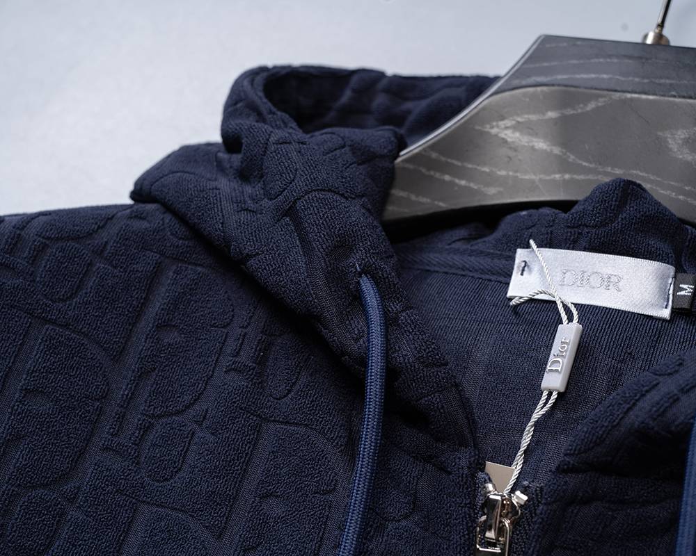 DIOR ディオール メンズ セットアップ ジップパーカー ロゴ刺繍 メタルパーツ スポーツウェア 秋冬 ブラック - 画像 3