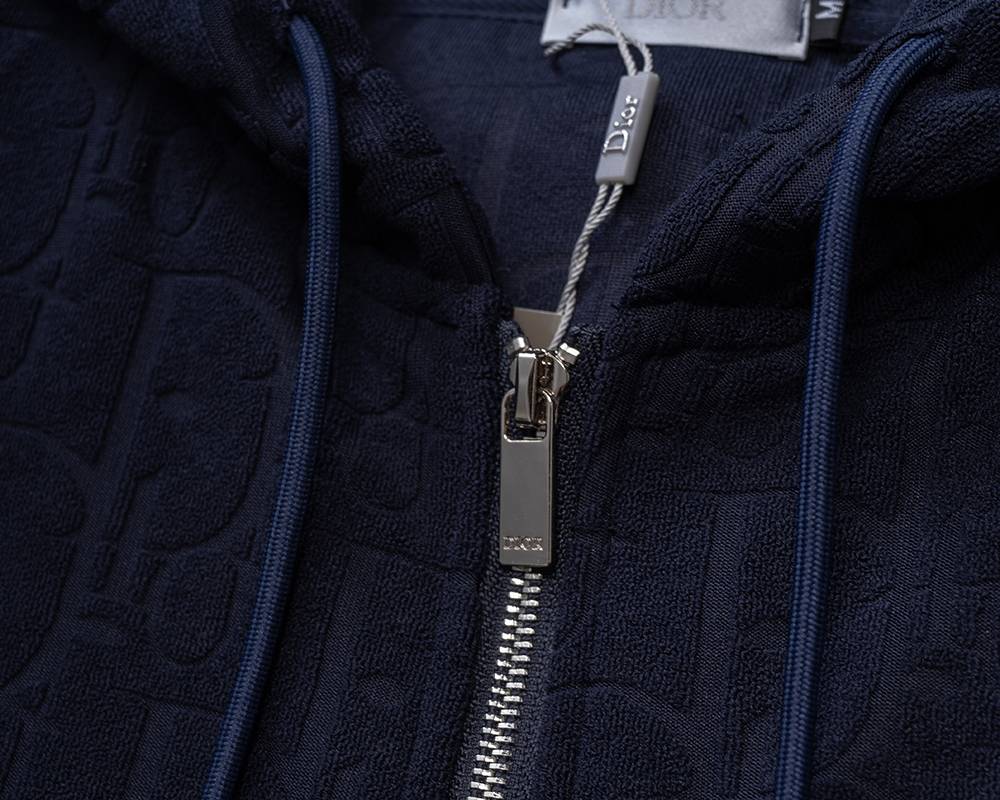DIOR ディオール メンズ セットアップ ジップパーカー ロゴ刺繍 メタルパーツ スポーツウェア 秋冬 ブラック - 画像 4