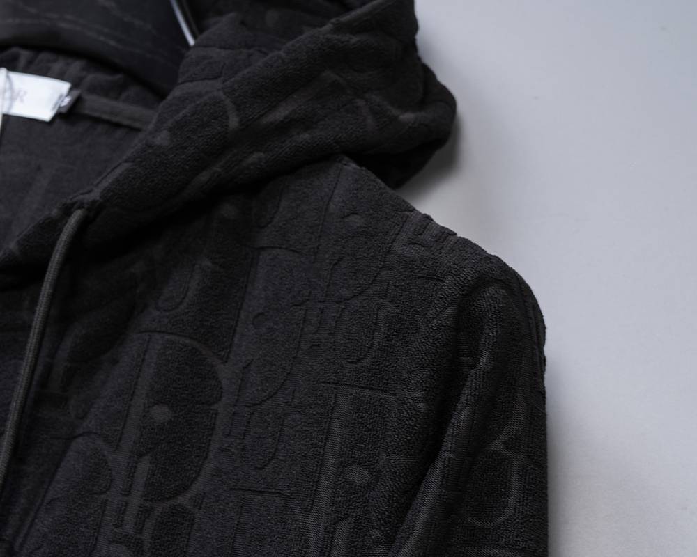 DIOR ディオール メンズ セットアップ ジップパーカー ロゴワッペン ロゴ刺繍 ブラック - 画像 2