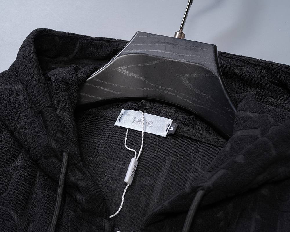 DIOR ディオール メンズ セットアップ ジップパーカー ロゴワッペン ロゴ刺繍 ブラック - 画像 4