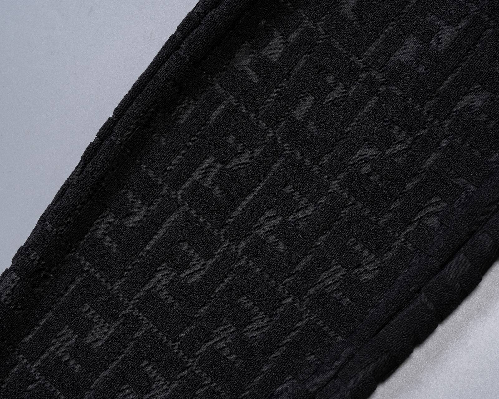 FENDI メンズ セットアップ ジップアップパーカー ロゴワッペン ロゴ刺繍 トラックパンツ ストリート ブラック - 画像 8