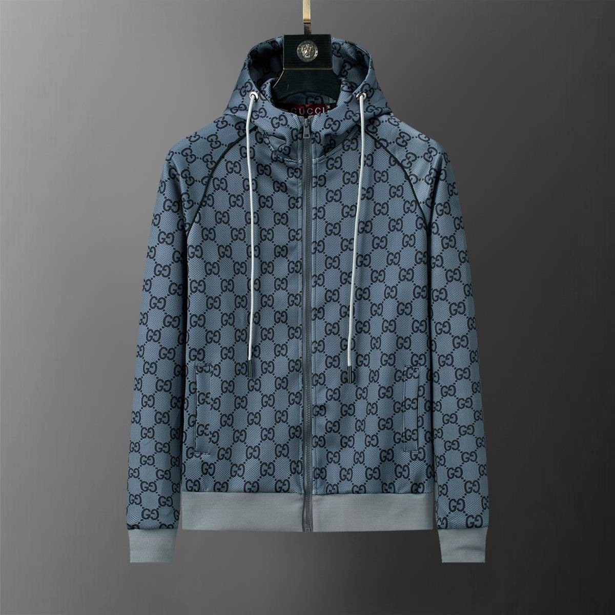 GUCCI グッチ セットアップ メンズ ジップアップパーカー ロゴワッペン ロゴ刺繍 スウェットセットアップ メンズ 秋冬 ブラック - 画像 8