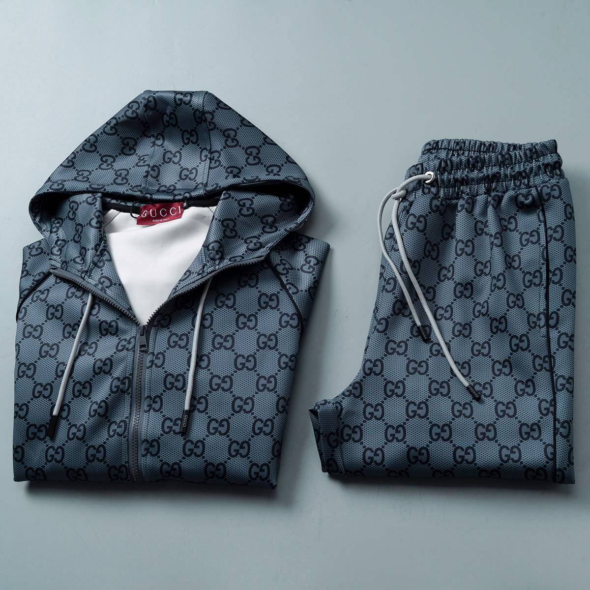 GUCCI グッチ セットアップ メンズ ジップアップパーカー ロゴワッペン ロゴ刺繍 スウェットセットアップ メンズ 秋冬 ブラック - 画像 15