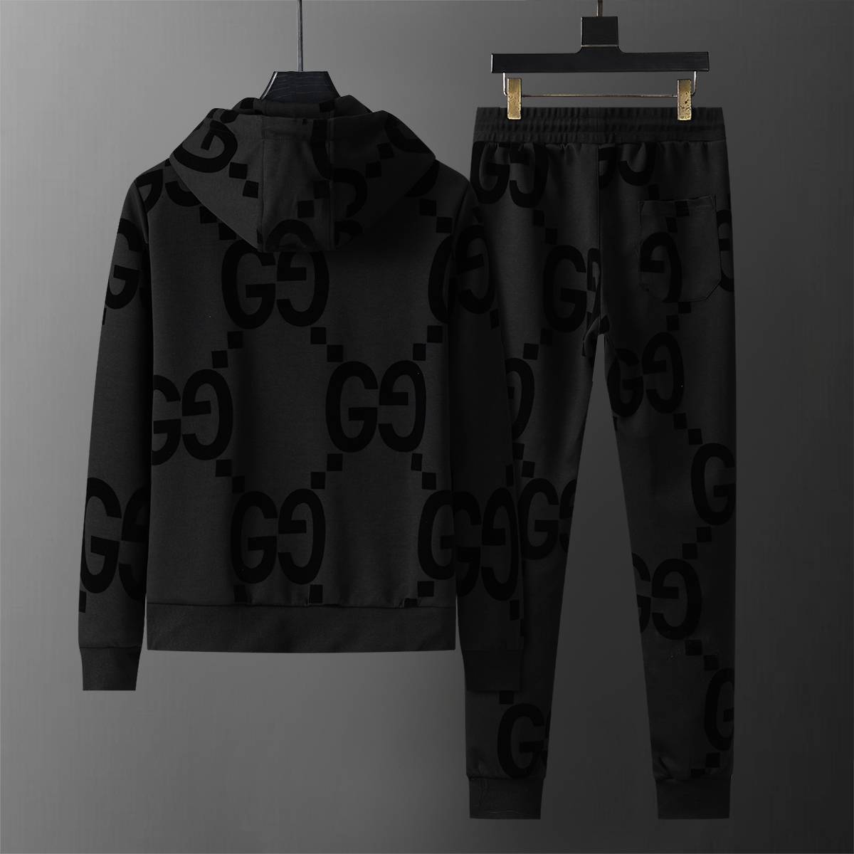 GUCCI グッチ メンズ セットアップ ジップパーカー ロゴワッペン ブラック - 画像 14