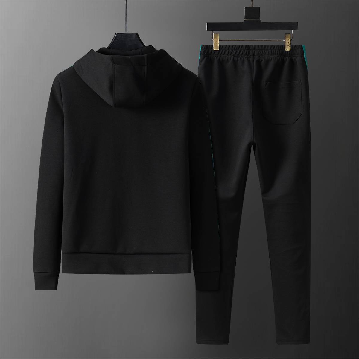 GUCCI グッチ メンズ セットアップ ジップパーカー ロゴワッペン サイドライン ストリート 秋冬 ブラック - 画像 11