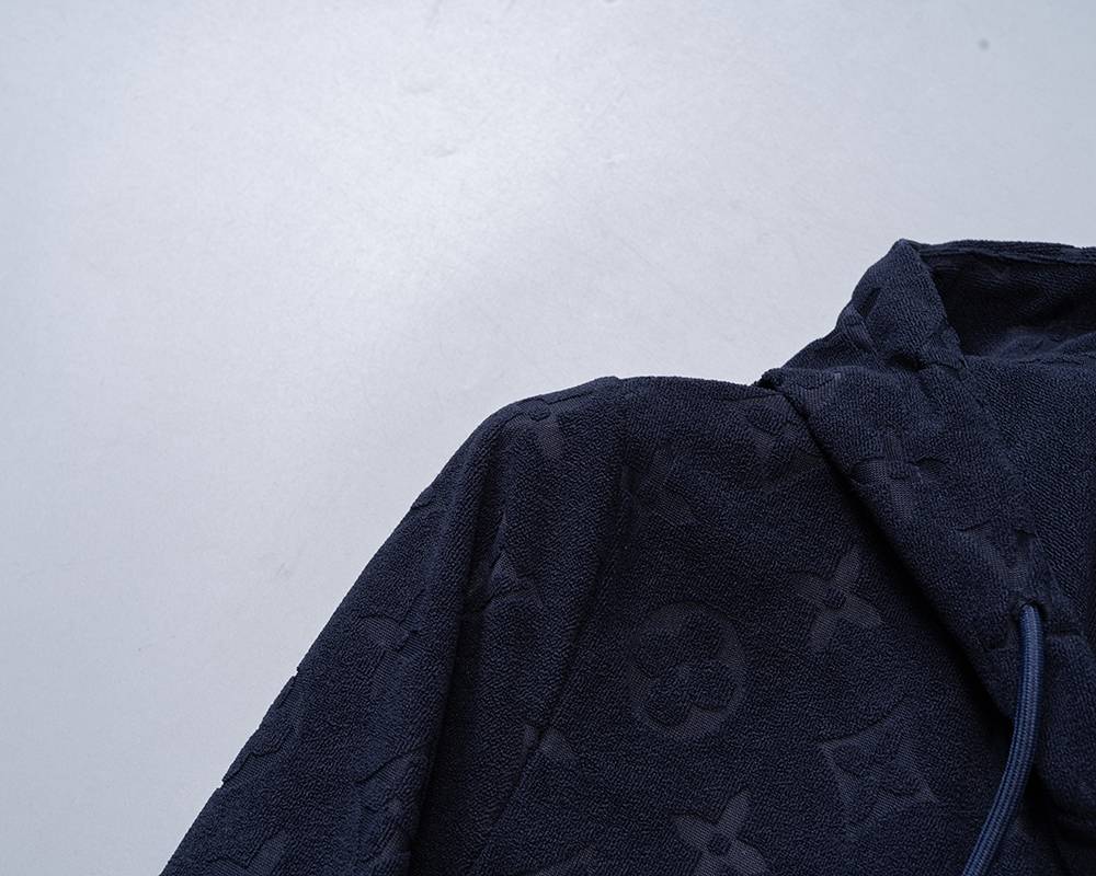 LV メンズ セットアップ ジップパーカー ロゴ刺繍 スウェットセットアップ ストリート 秋冬 ブラック - 画像 2