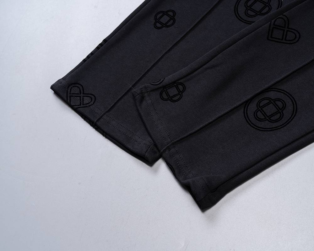 CASA BLANCA メンズ セットアップ ジップパーカー ロゴ刺繍 ロゴテープ トラックパンツ スポーツウェア 秋冬 ブラック - 画像 12